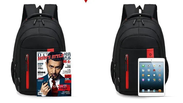 Blue Oxford fabric backpack for teenagers with breathable straps and side pockets