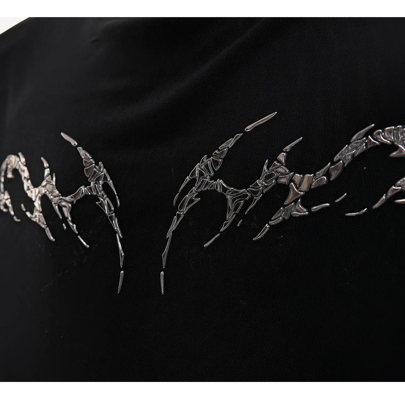 Black slim fit men's shirt with ice-feeling mesh panels and long sleeves on a white background.