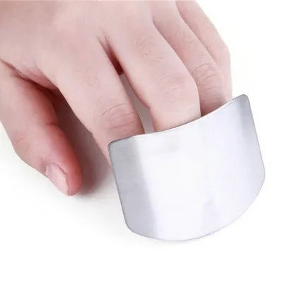 Stainless steel finger guard for kitchen cutting protection in single and double finger sizes