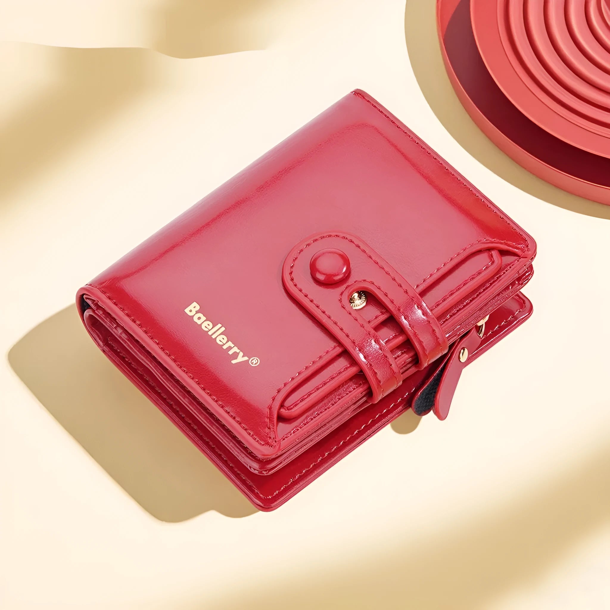 Women's PU leather RFID blocking card holder wallet shown in multiple colour options.