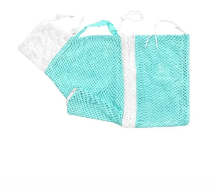 Upgraded fifth generation cat grooming restraint bag in pink and white.