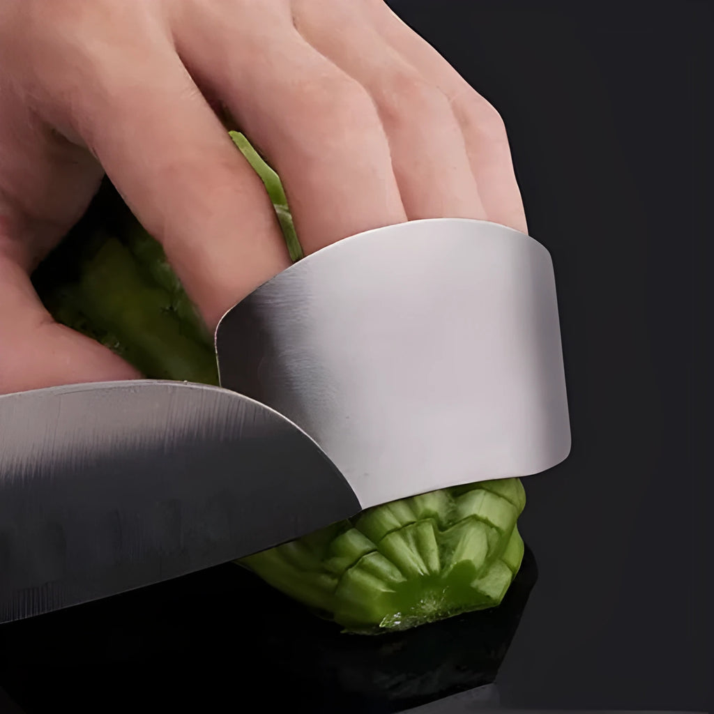 Stainless steel finger guard for kitchen cutting protection in single and double finger sizes