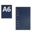 Simple business notebook with imitation leather cover and loose-leaf binding in various colours and sizes
