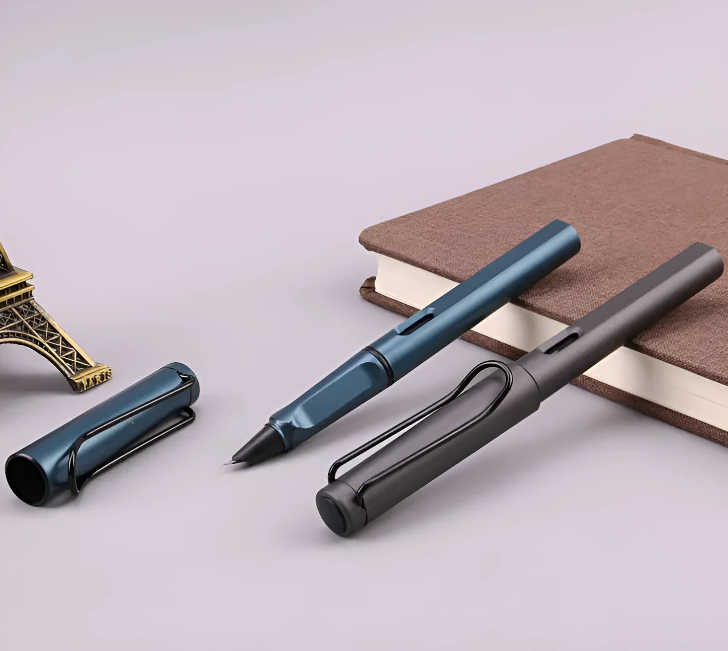 Frosted ink bag fountain pen in black or blue with choice of 0.38mm or 0.5mm nib
