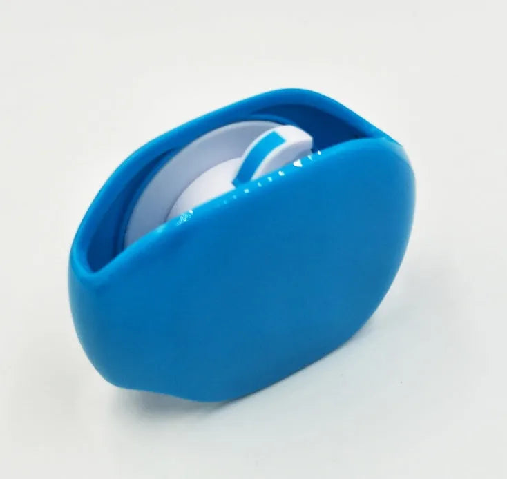 Automatic earphone cable winder with telescopic push mechanism showing compact design