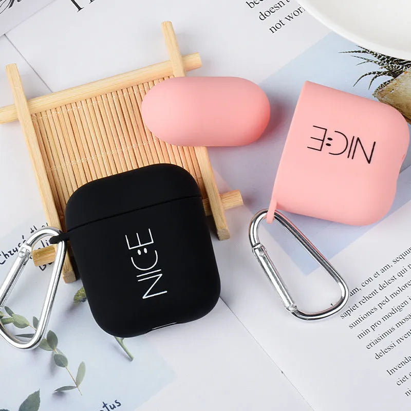 A hard PC back cover case for AirPods in various colours and decorative styles.