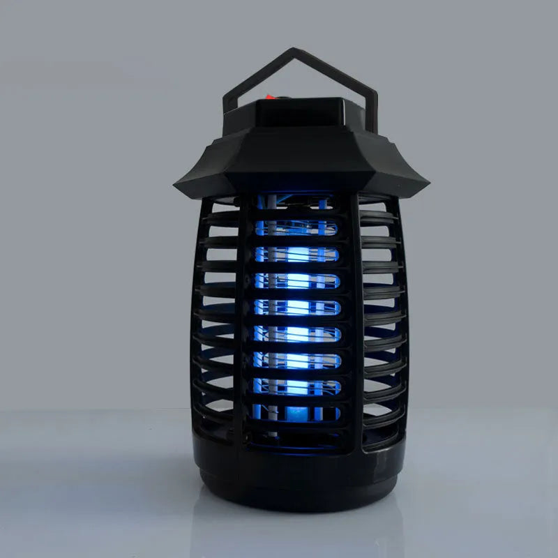 Black aromatherapy mosquito lamp with glass UV tube for indoor insect control
