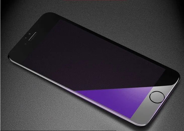 Black and white tempered glass screen protectors with soft edges for various iPhone models.