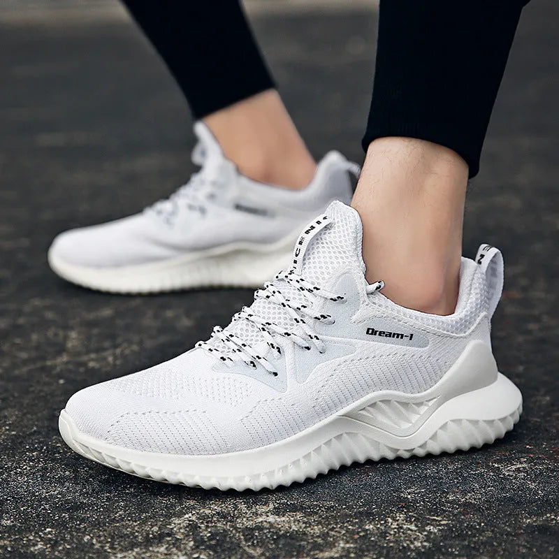 Low-top student running shoes with a front strap and breathable mesh upper.