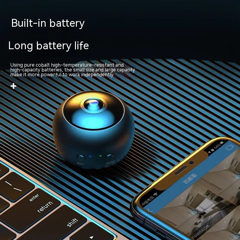 1080p wireless WiFi surveillance camera with ABS plastic housing and 3.6° lens