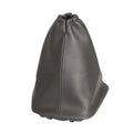 Black leather dust cover for a Toyota Corolla gear shift lever, showing dimensions.