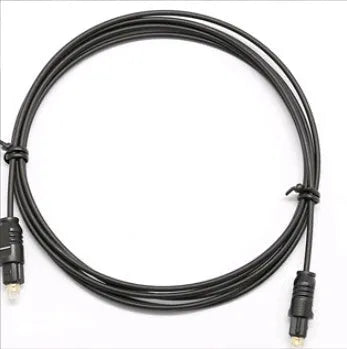 OD2.2 optical digital audio cable with TOSLINK connectors on a white background.
