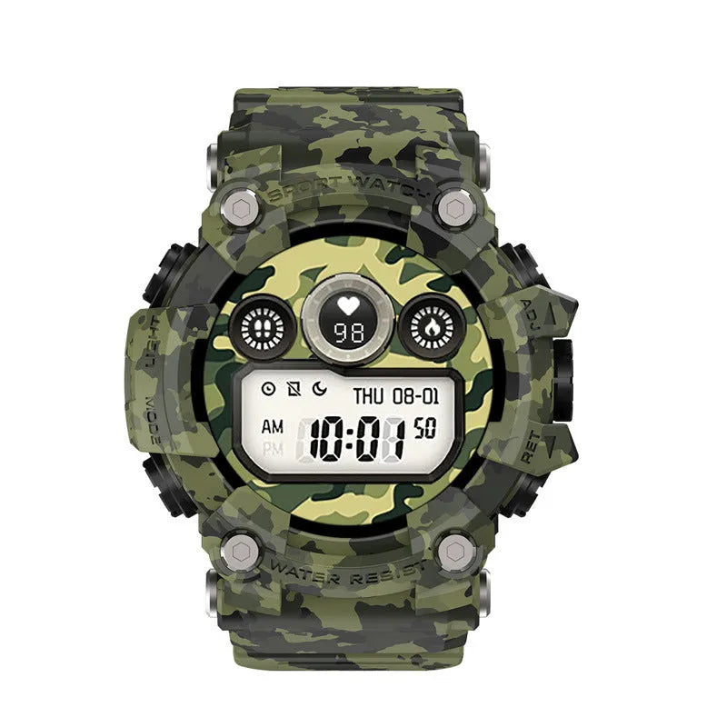 Black T6 Tactical Smart Watch with 1.3-inch screen on a wrist, showing rugged alloy and ABS case.