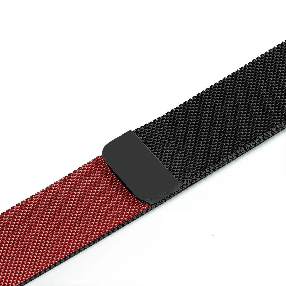 Apple Watch stainless steel mesh strap with magnetic clasp in silver, black, gold and rose gold