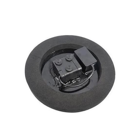 Black solar water fountain pump with four nozzle options for garden ponds and birdbaths