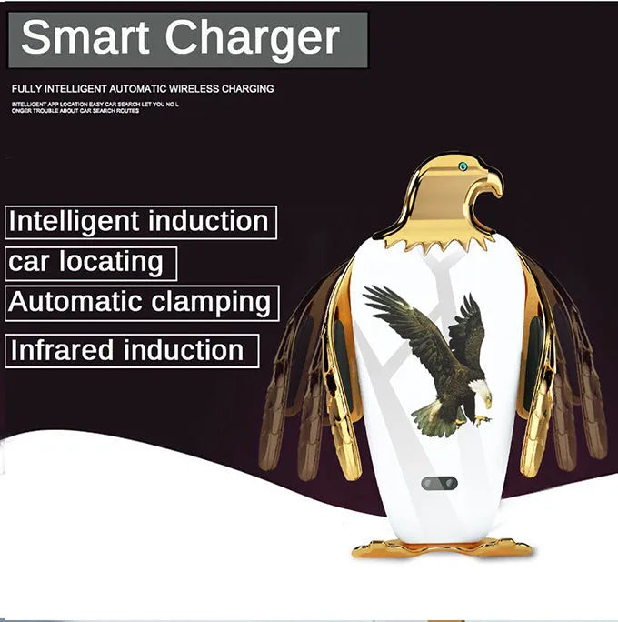 Eagle style wireless charging car phone holder with snap-on suction cup mount