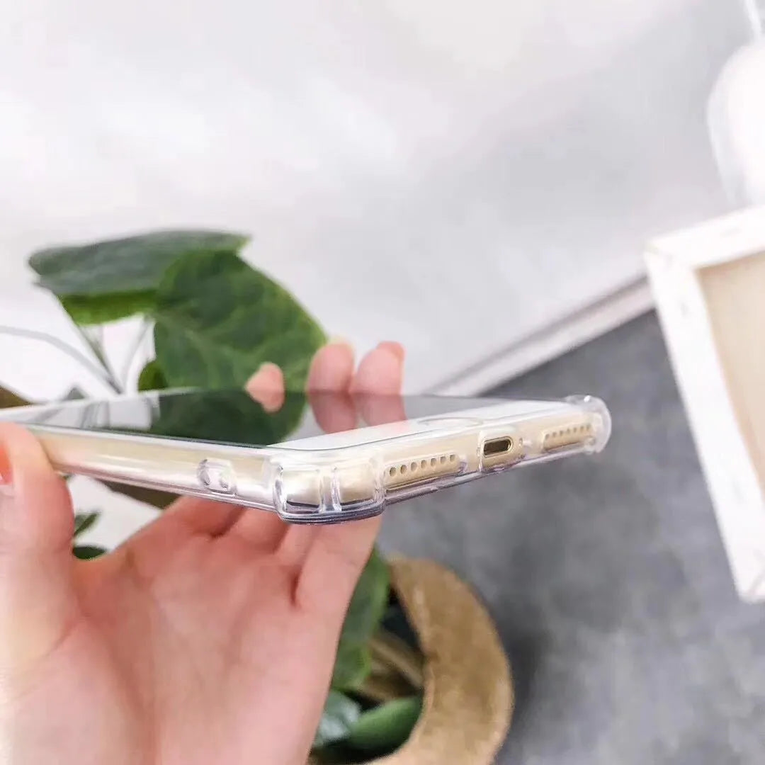 Mirror phone case with transparent TPU back for iPhone protection