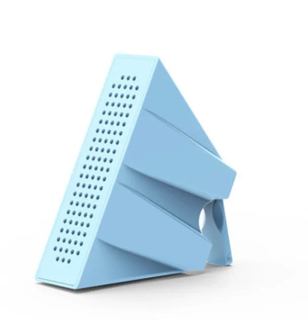 Mobile phone amplifier bracket in ABS plastic showing horizontal film viewing and vertical music listening positions