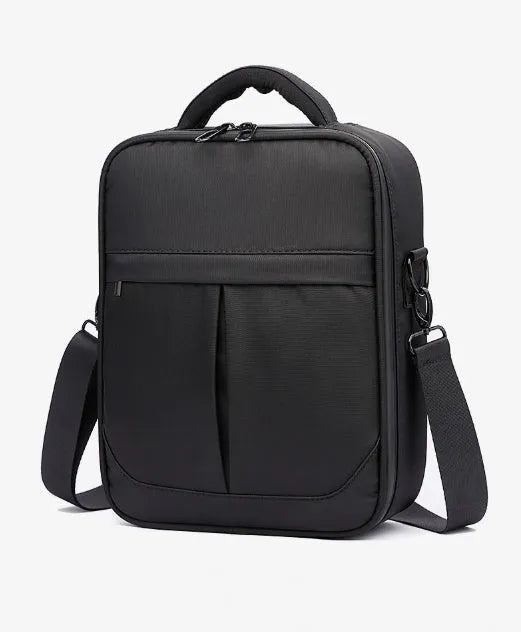 Black men's messenger bag made from Oxford fabric with cross-body strap