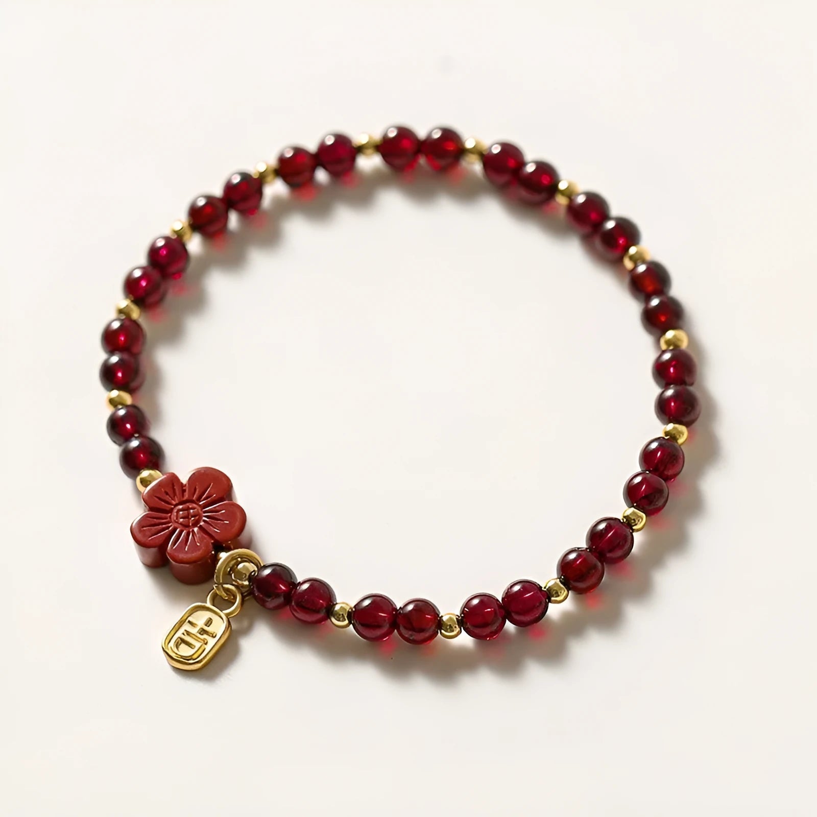 Women's geometric crystal bracelet in amethyst, floral, pomegranate or South Red design