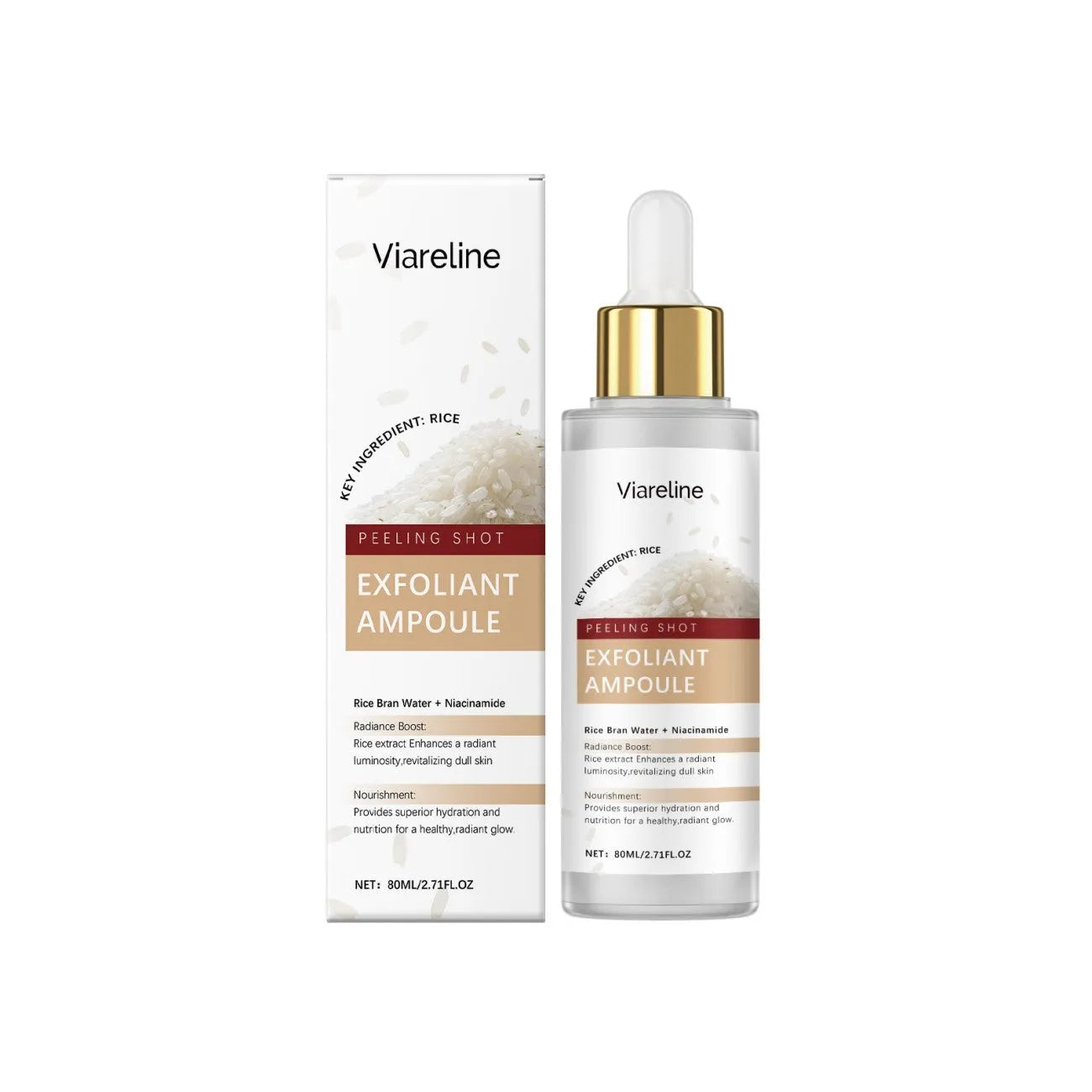 80ml bottle of facial exfoliating liquid with hyaluronic acid and salicylic acid