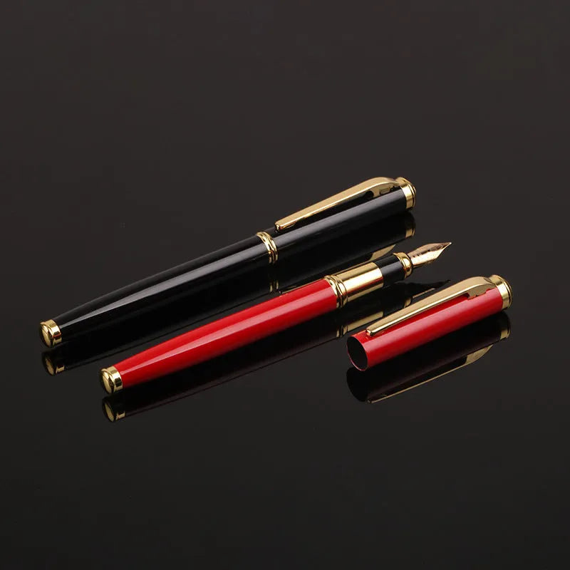 Black and red metal shell ink pens with a 0.5mm fine nib for office and gift use