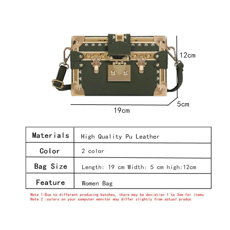 Women's hard-shell PU shoulder bag with flap closure in black or green