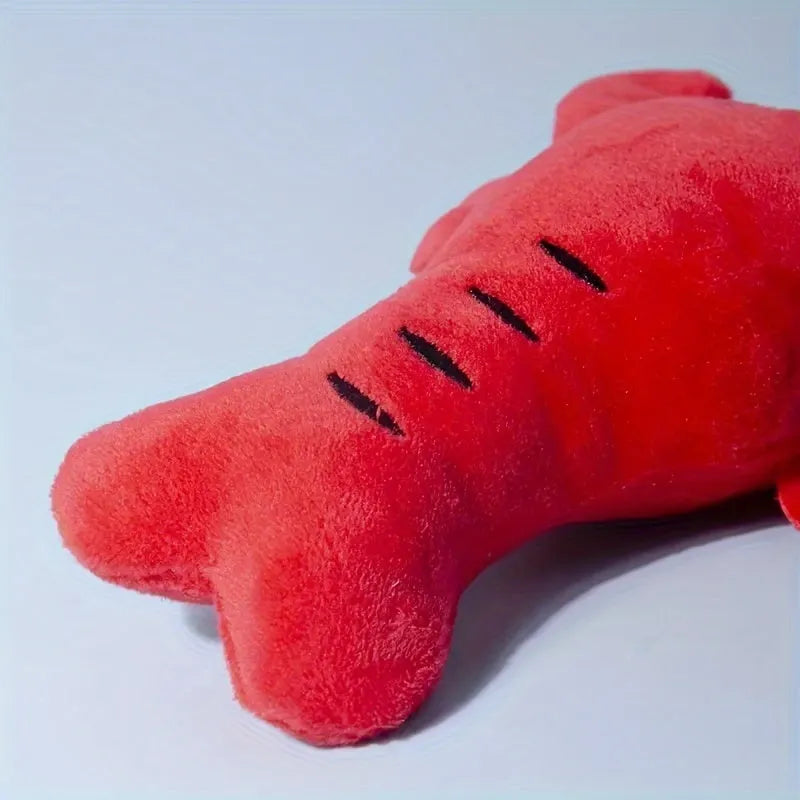 Red lobster squeaky dog toy for small and medium dogs