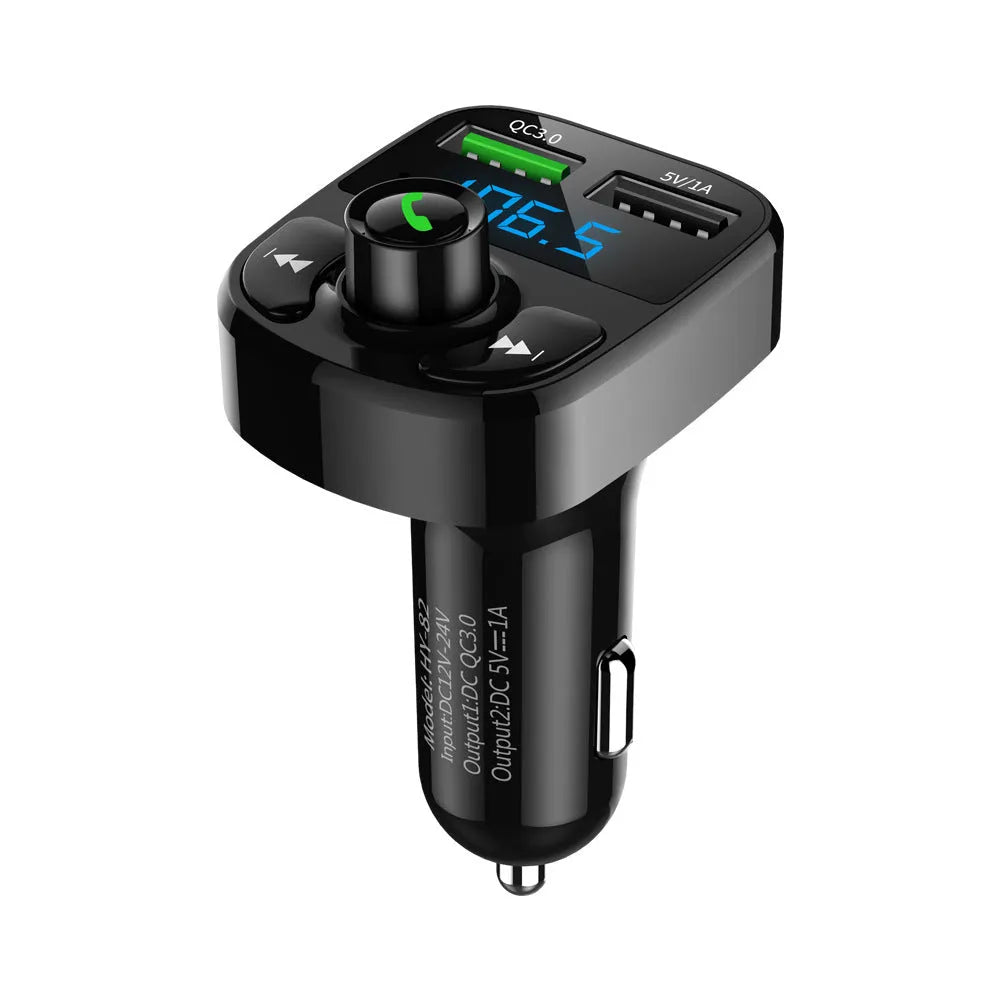HY82 car Bluetooth FM transmitter for Hyundai and other vehicles with hands-free calling and USB charging