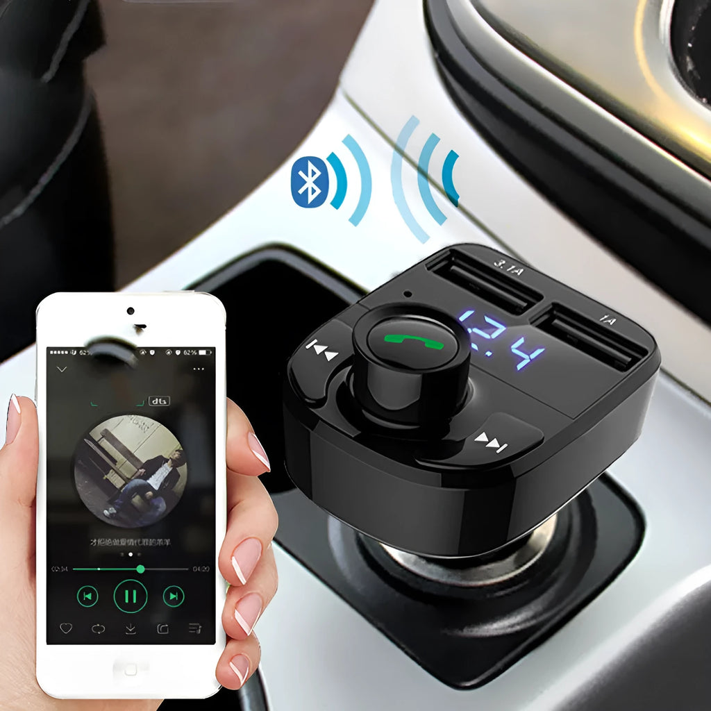 HY82 car Bluetooth FM transmitter for Hyundai and other vehicles with hands-free calling and USB charging