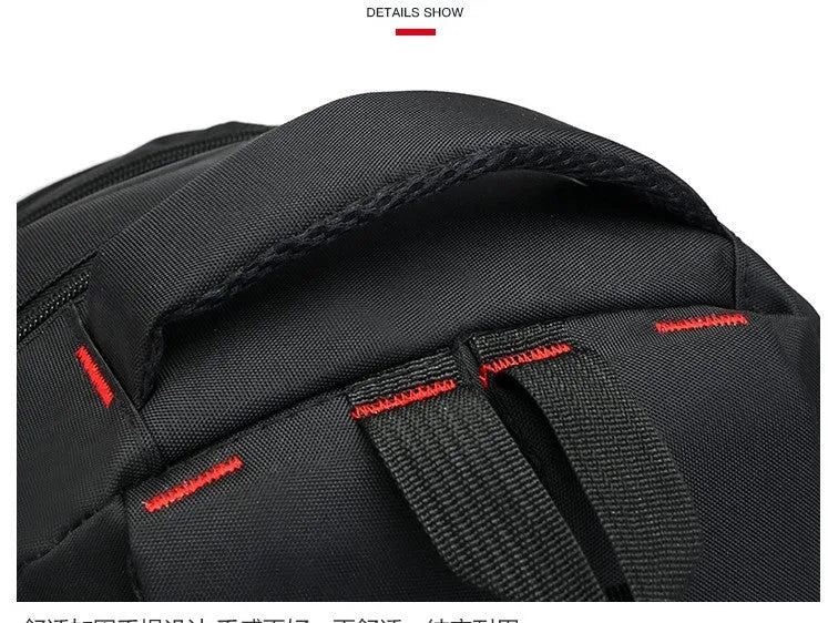 Blue Oxford fabric backpack for teenagers with breathable straps and side pockets