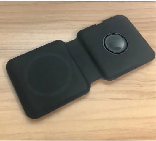 White foldable magnetic wireless charging dock showing dual charging surfaces and Type-C port