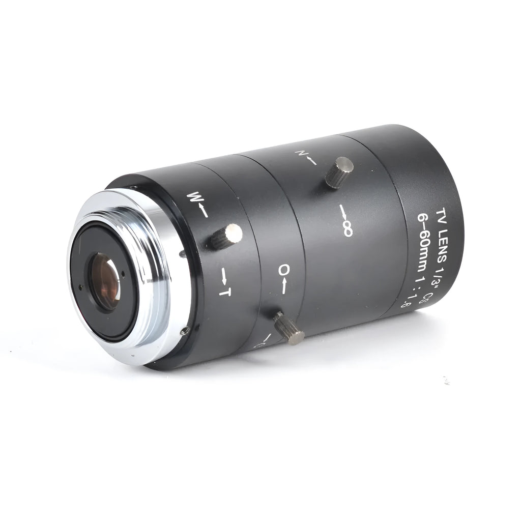 Black manual aperture 6-60mm F1.6 camera lens with CS mount for 1/3 inch format