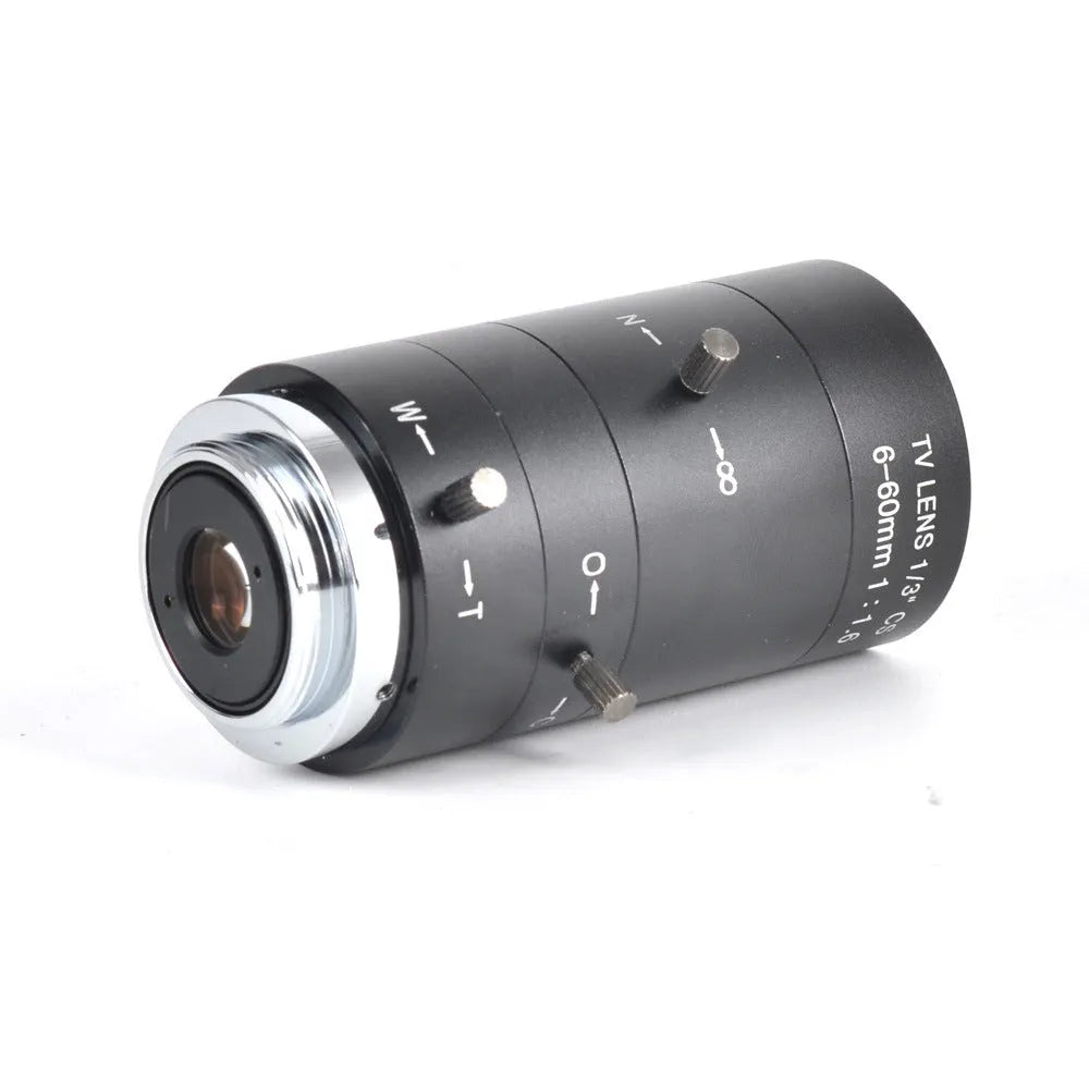 Black manual aperture 6-60mm F1.6 camera lens with CS mount for 1/3 inch format