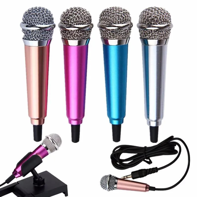 T3 condenser microphone with 3.5mm jack for Android phones in blue, gold, red, or silver colours