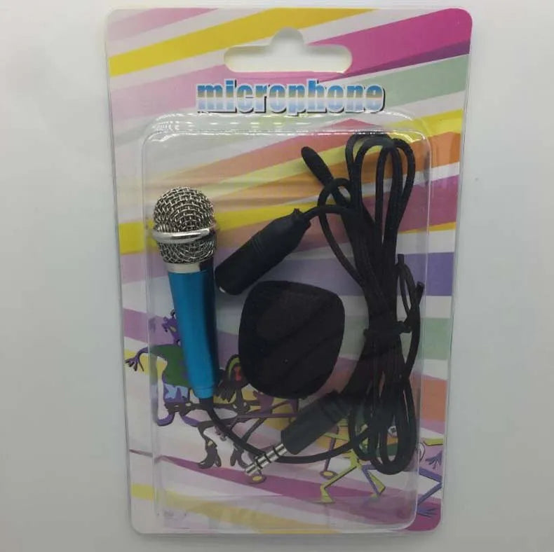 T3 condenser microphone with 3.5mm jack for Android phones in blue, gold, red, or silver colours