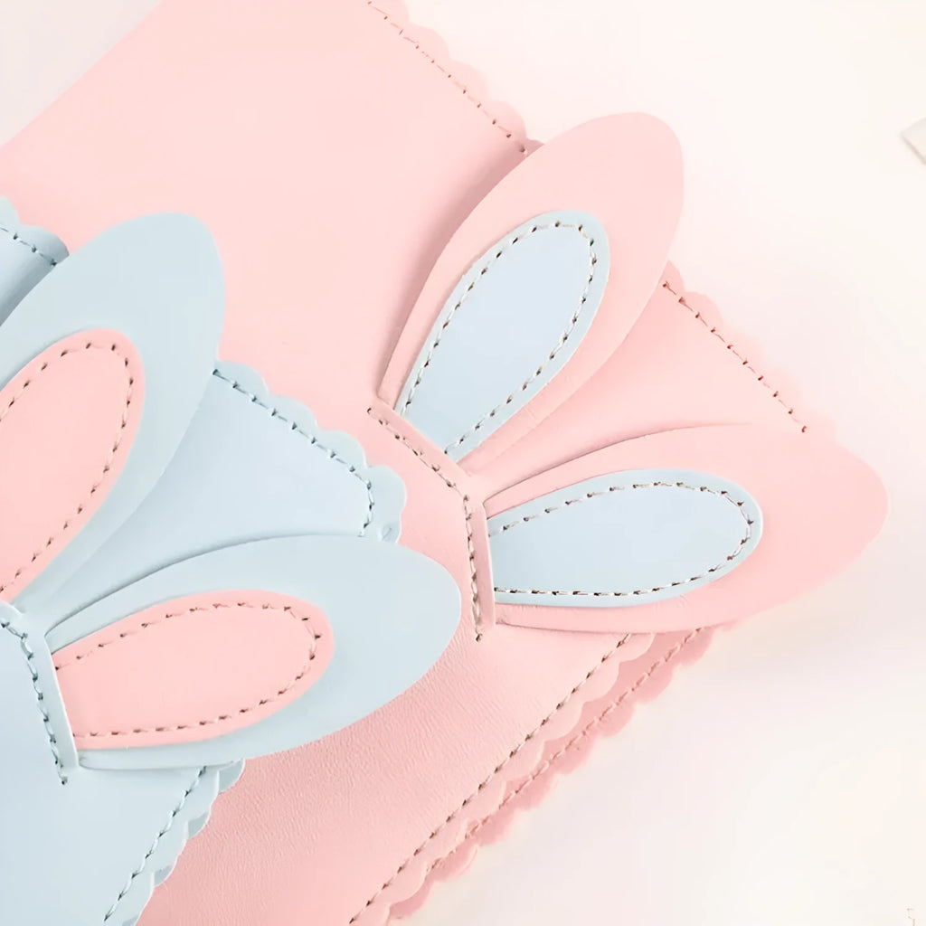 Cute Bunny mini photo album with 3-inch format and 16 loose-leaf pages in blue, pink or white