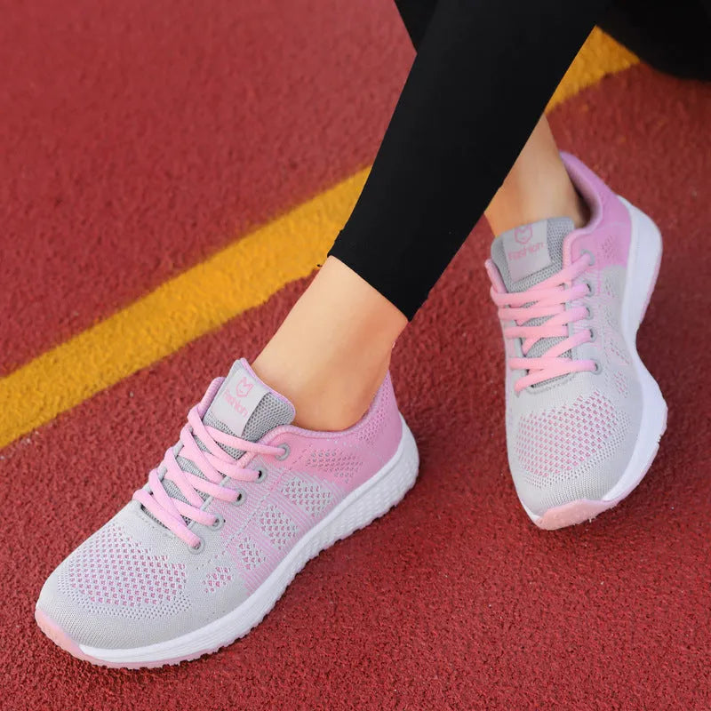White women's high-top lace-up casual shoes with a PU upper and textured rubber sole.