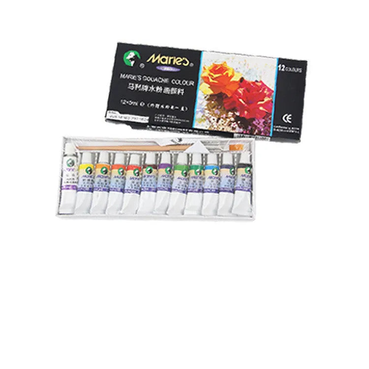 Boxed set of Marley gouache paint tubes in 12, 18, and 24 colour options.