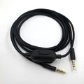 Black universal audio cable with 3.5mm jacks for gaming headset replacement