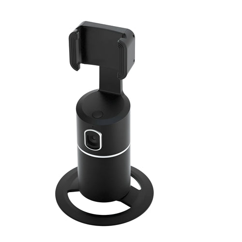 360-degree smart tracking gimbal stabiliser for mobile phones with clip mount in black, pink, and white colour options.