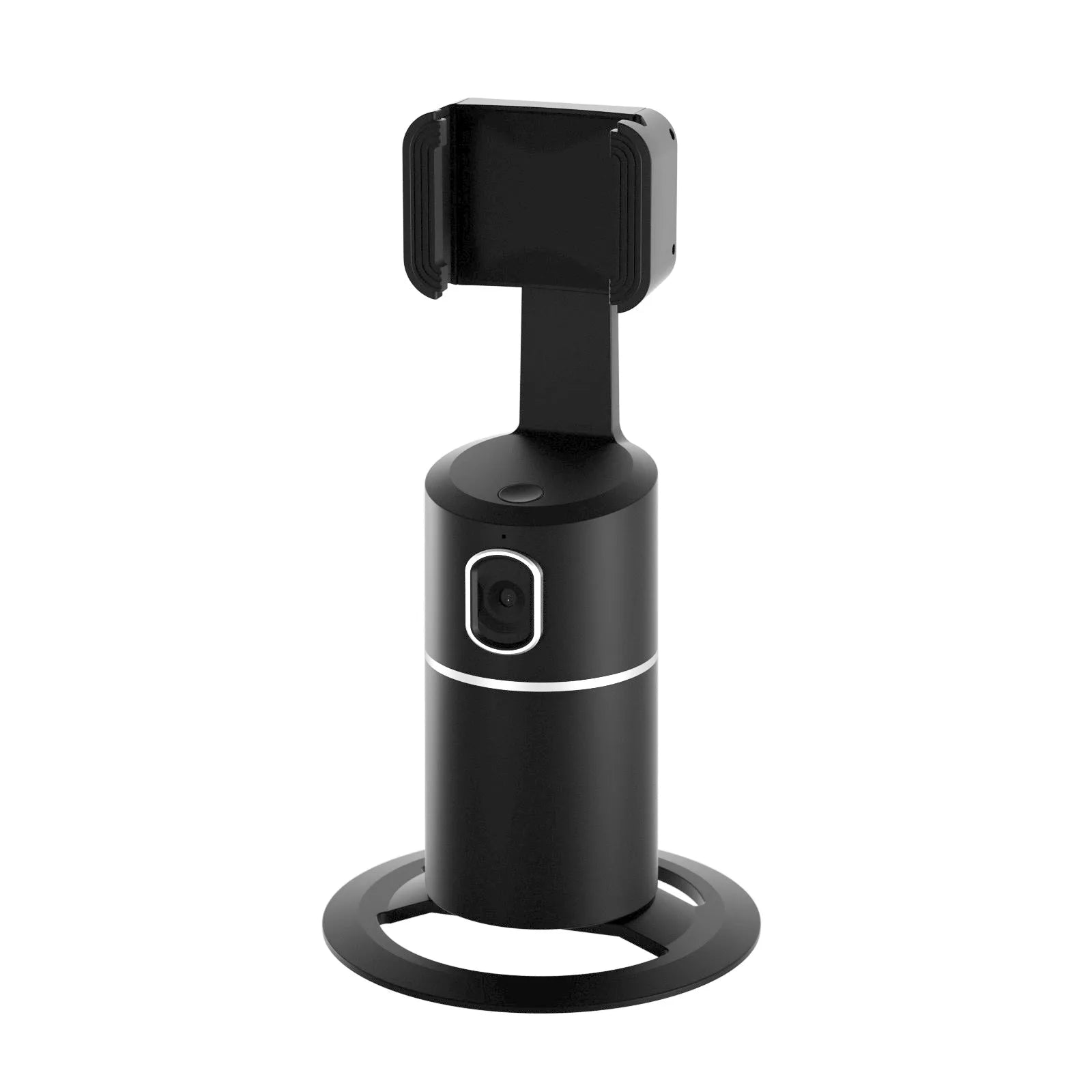 360-degree smart tracking gimbal stabiliser for mobile phones with clip mount in black, pink, and white colour options.