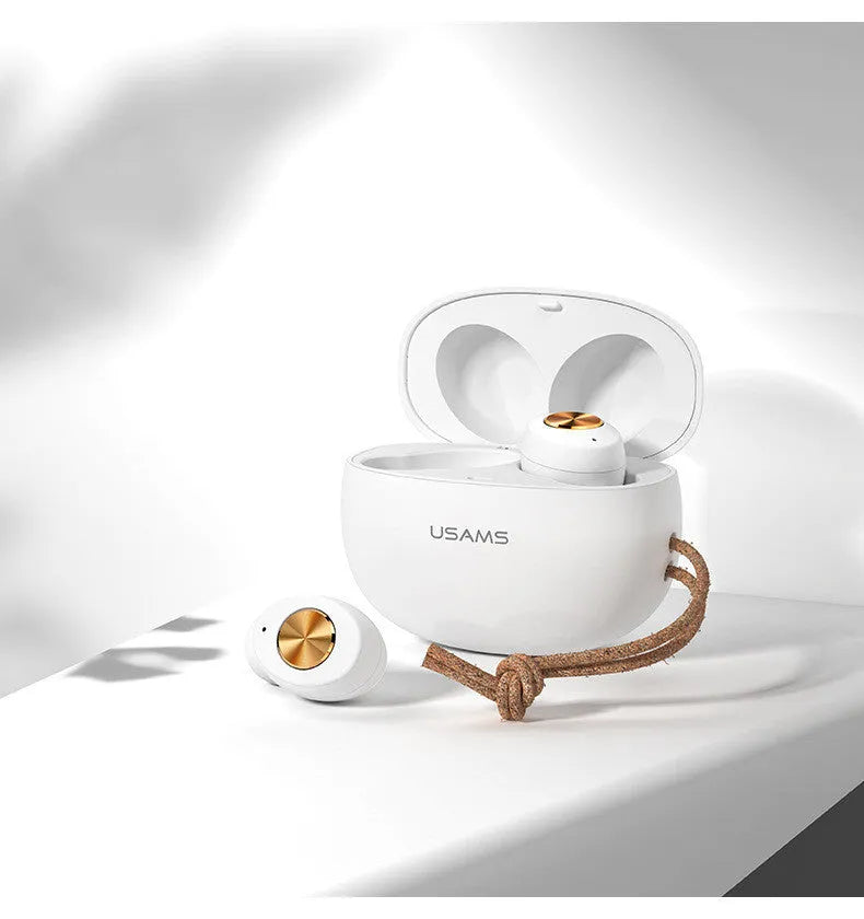 Pebble Series Wireless Bluetooth TWS earbuds in white, black and dark green colours with compact charging case.
