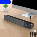 Black and white desktop computer speaker with 2.0 channel audio for PC connection
