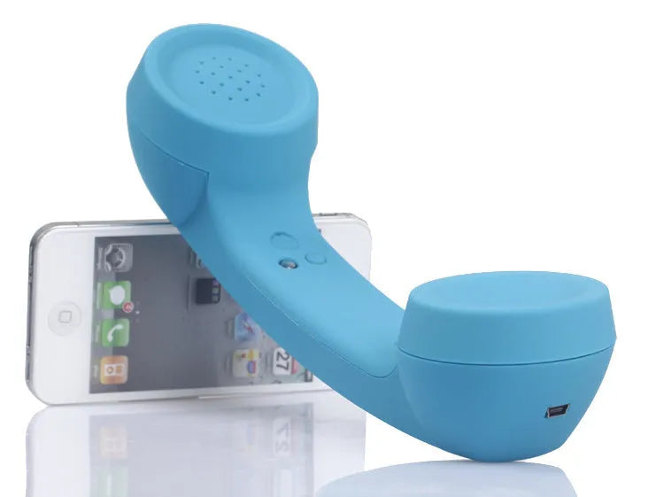 Bluetooth wireless retro microphone phone headset in black, blue, pink, red, white or yellow colours
