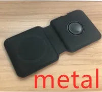 White foldable magnetic wireless charging dock showing dual charging surfaces and Type-C port