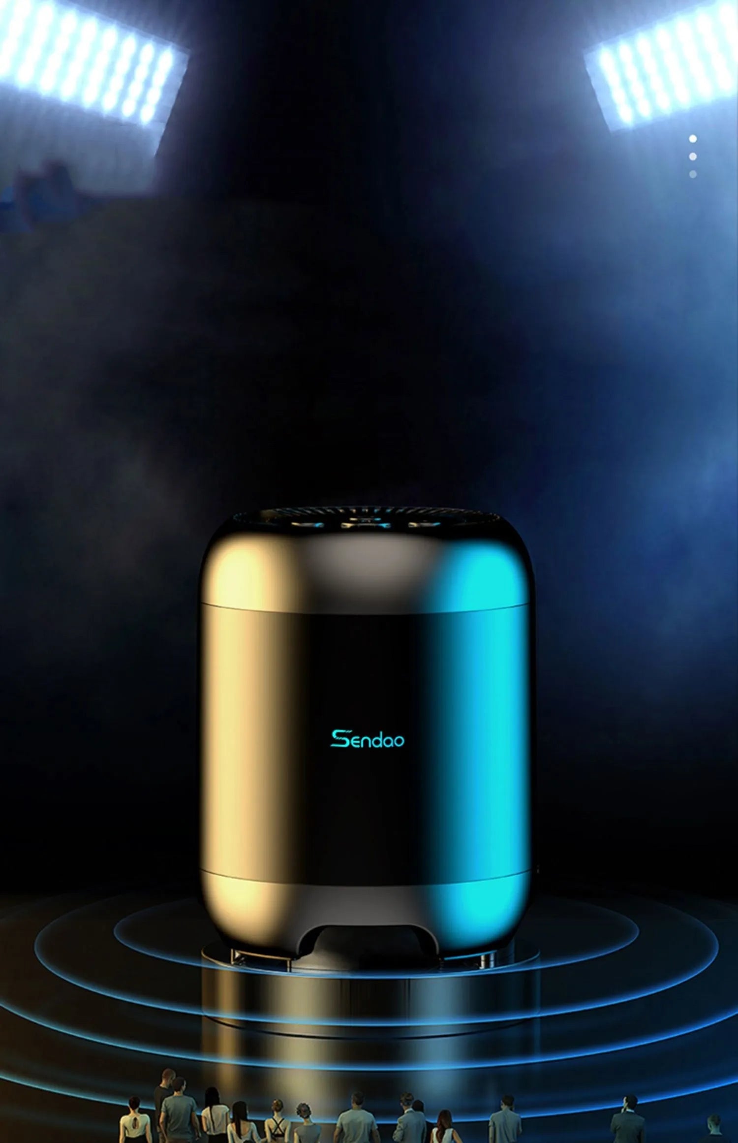 Wireless Bluetooth speaker with USB port and card reader slot in compact 90x73x73mm design