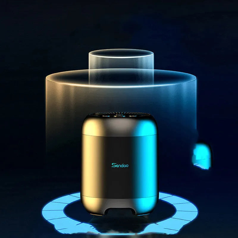 Wireless Bluetooth speaker with USB port and card reader slot in compact 90x73x73mm design