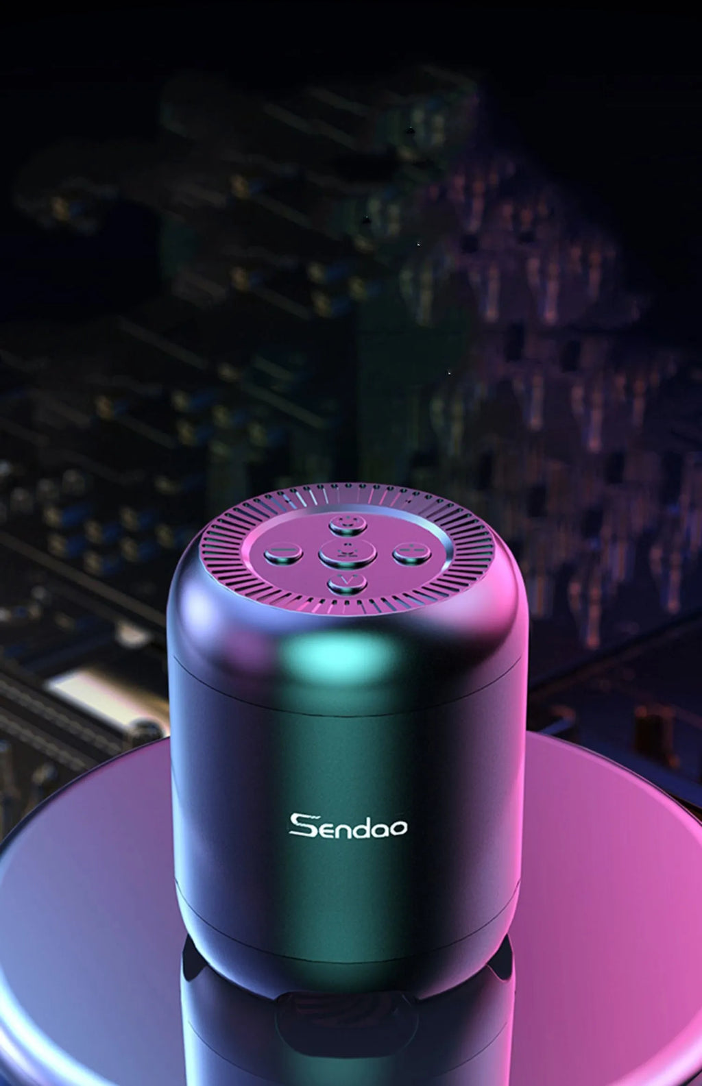 Wireless Bluetooth speaker with USB port and card reader slot in compact 90x73x73mm design