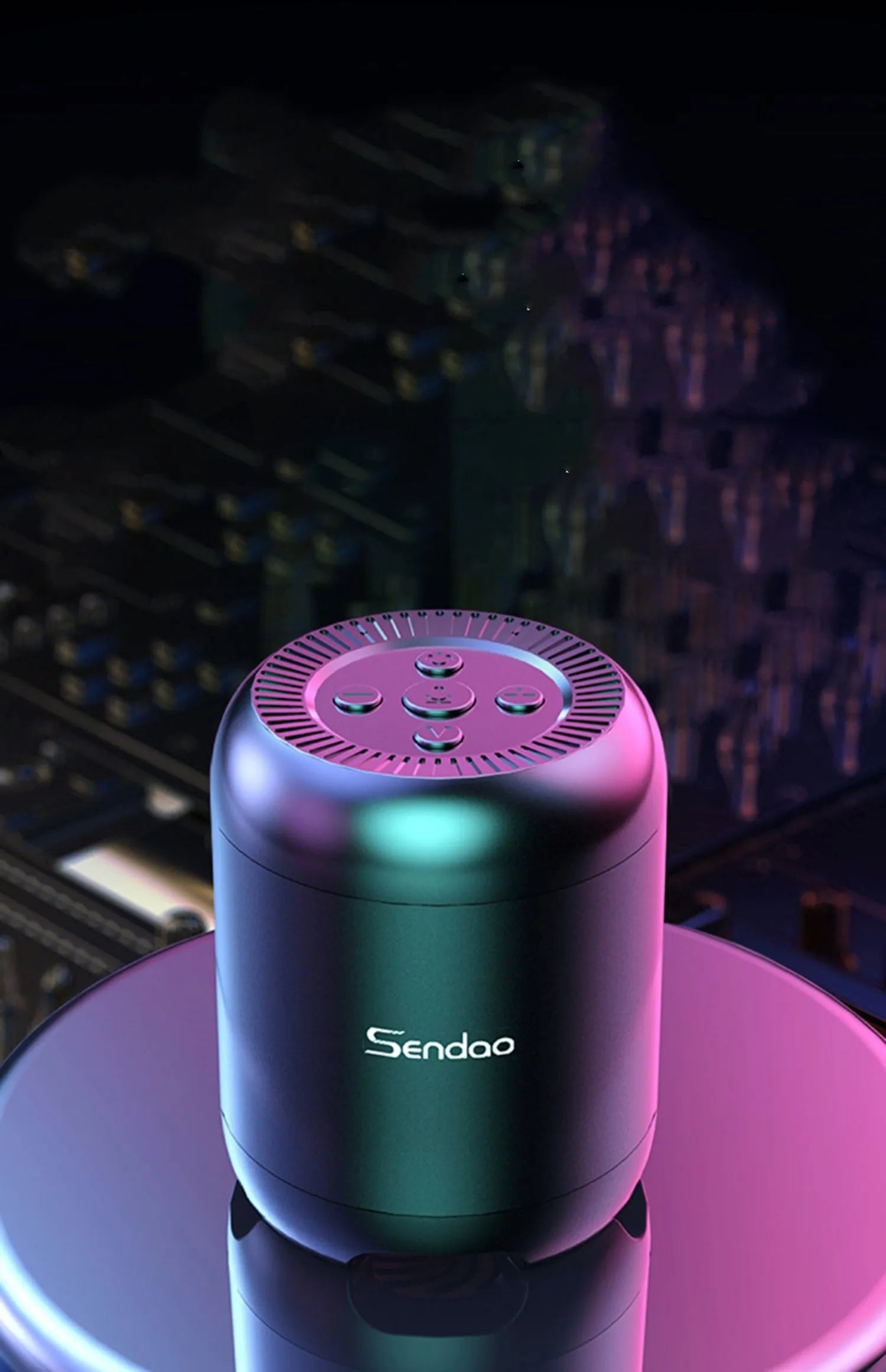 Wireless Bluetooth speaker with USB port and card reader slot in compact 90x73x73mm design